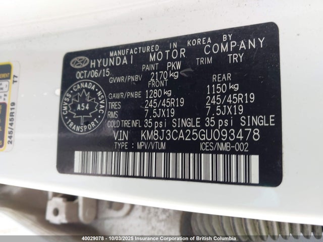 Hyundai 2016 2016 KM8J3CA25GU093478 Image 9