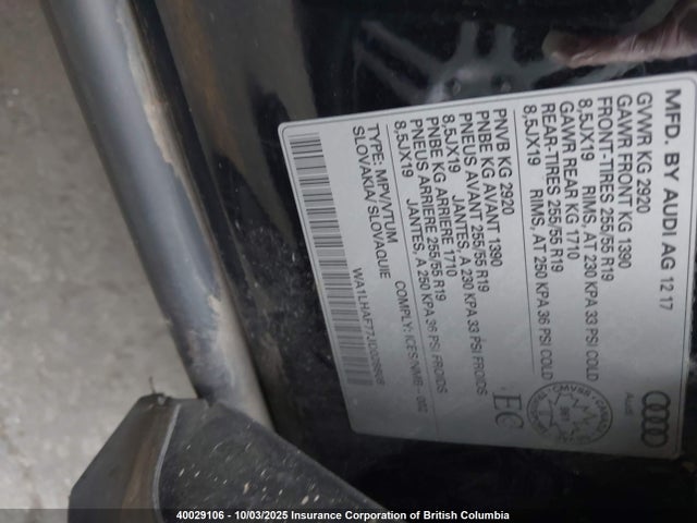 WA1LHAF77JD028608 Audi 2.0t