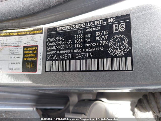 Mercedes-Benz C-Class 2015 55SWF4KB7FU047789 Image 9