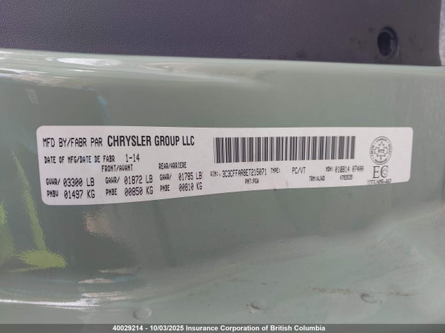 Fiat 2014 2014 3C3CFFAR8ET215071 Image 9