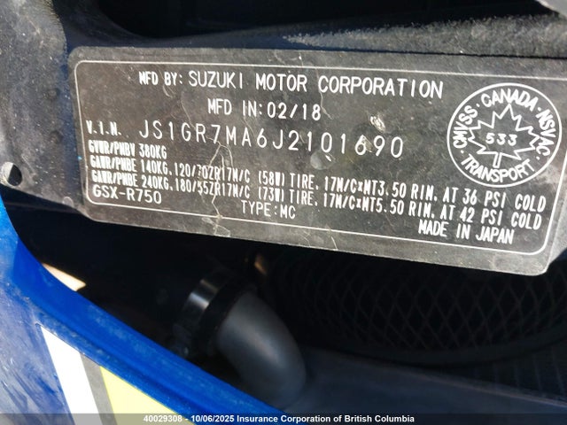 JS1GR7MA6J2101690 Suzuki R747-