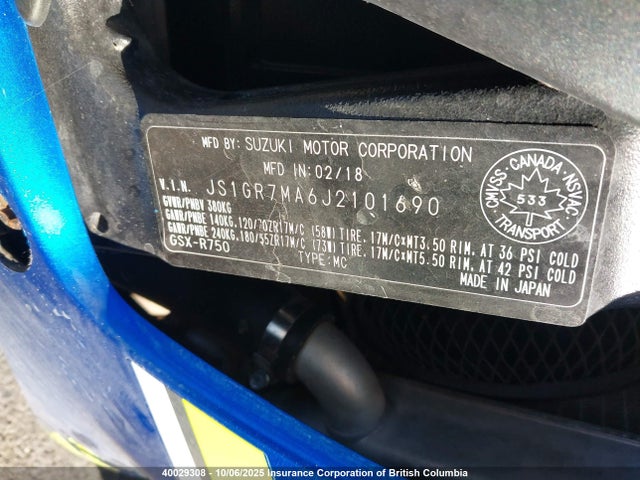 JS1GR7MA6J2101690 Suzuki R747-