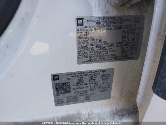 1GT49SEY5MF133504 GMC l5p - di, duramax, gen 5 var. 1