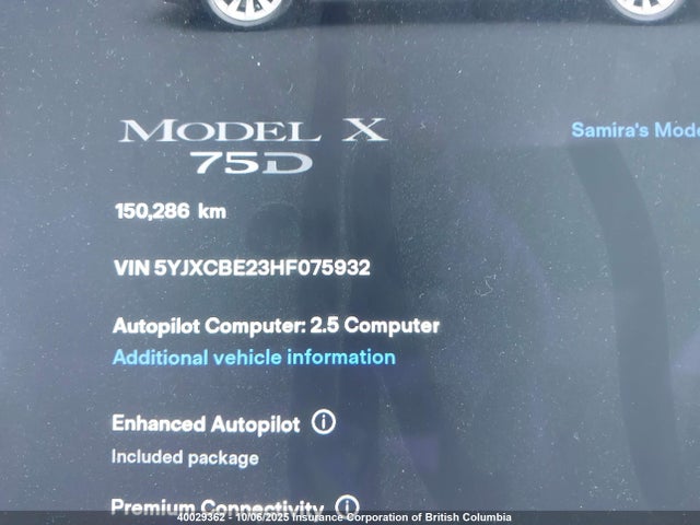 5YJXCBE23HF075932 Tesla MODEL X