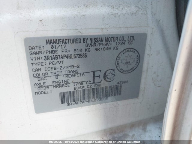 Nissan 2017 2017 3N1AB7AP4HL673586 Image 9