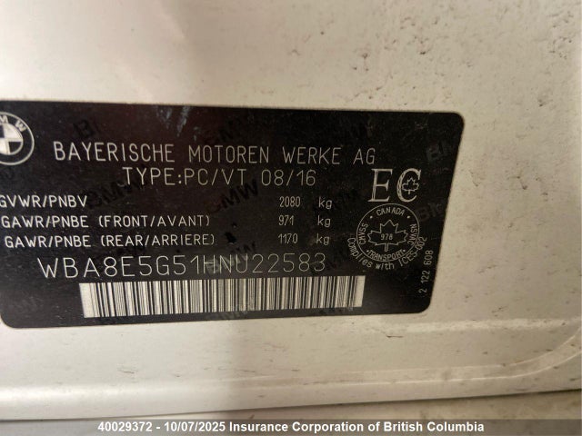 WBA8E5G51HNU22583 BMW 320i Xdrive