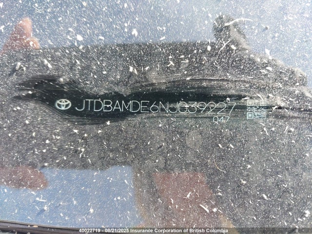 40022719 :رقم المزاد ، JTDBAMDE6NJ039227 vin ، 2022 Toyota Corolla مزاد بيع