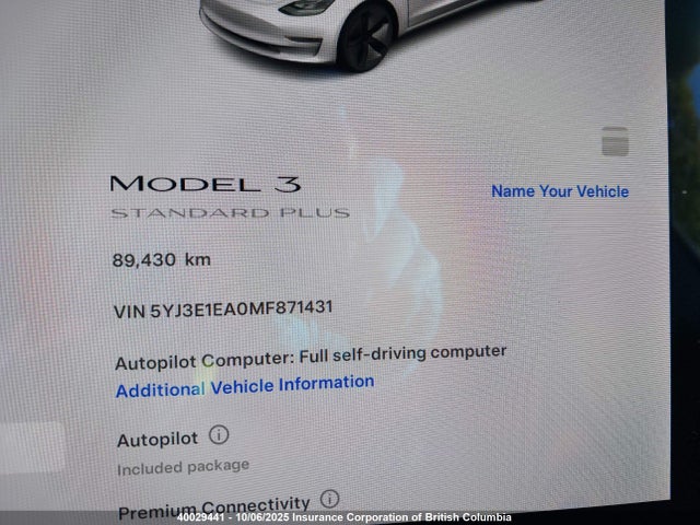 5YJ3E1EA0MF871431 Tesla MODEL 3