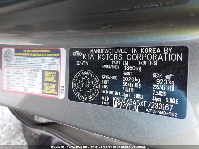 KIA dohc gdi nu 2015 KNDJX3A5XF7233167 Image 9