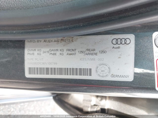 Audi 2014 2014 WAUJGCFC9EN100799 Image 9