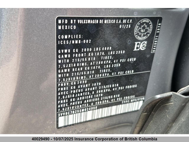 3VV8C7B25SM024958 Volkswagen tsi