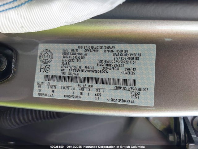 Ford 2023 2023 1FT6W1EV0PWG08076 Image 9