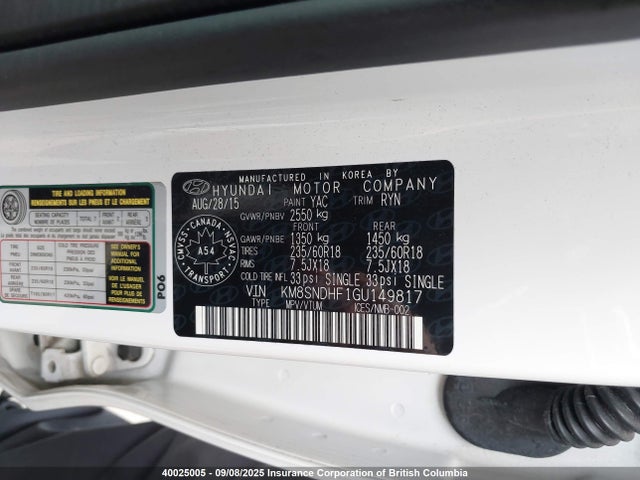 Hyundai gdi lambda ii 2016 KM8SNDHF1GU149817 Image 9