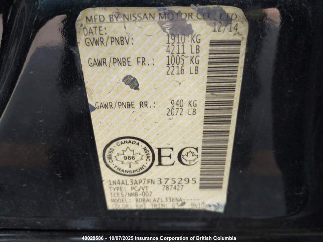Nissan 2015 2015 1N4AL3AP7FN375295 Image 18