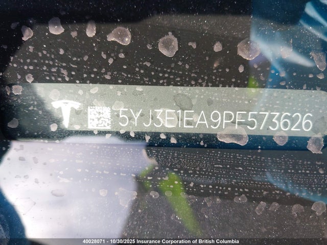 2023 Tesla Model 3 მანქანა იყიდება აუქციონზე, vin: 5YJ3E1EA9PF573626, აუქციონის ნომერი: 40028071
