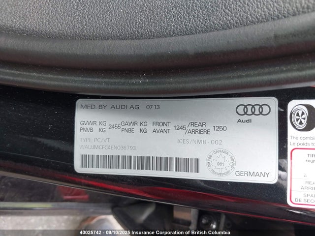 WAUJMCFC4EN036793 Audi 2014