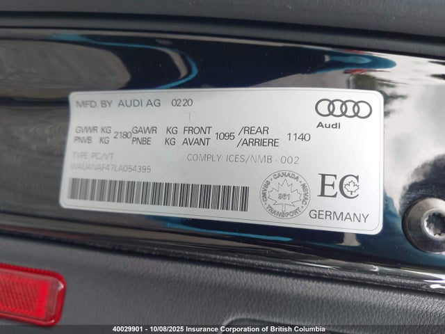 WAUANAF47LA054395 Audi 2020