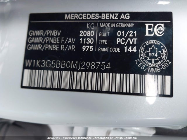 Mercedes-Benz m260 2021 W1K3G5BB0MJ298754 Image 9
