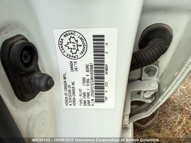 Honda l15b7 2019 2HGFC1E53KH200687 Image 7
