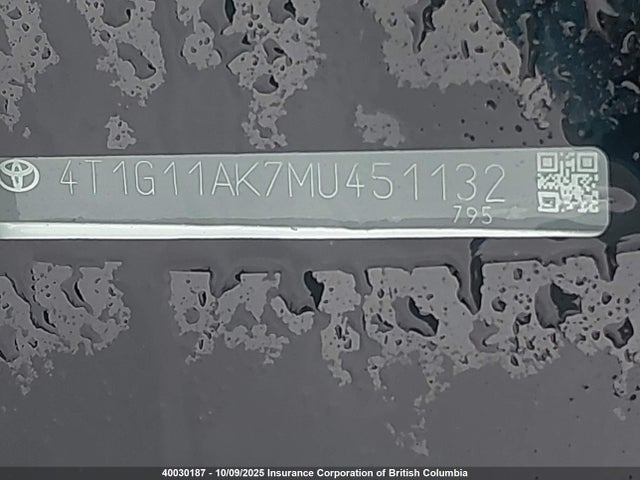4T1G11AK7MU451132 Toyota a25a-fks