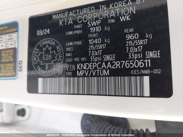 KNDEPCAA2R7650611 KIA nu mpi