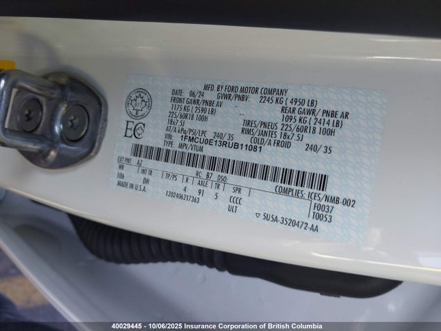 Ford dura pfi atk 2024 1FMCU0E13RUB11081 Image 19