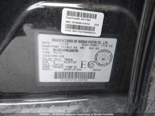 3N1AB7AP4EL695793 Nissan 2014