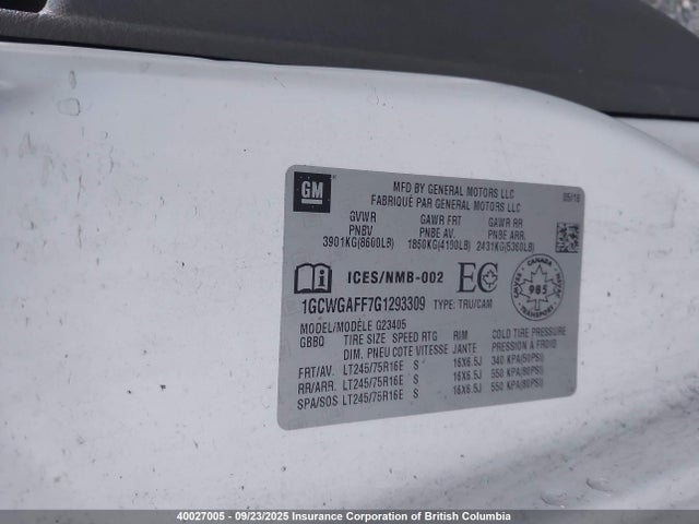1GCWGAFF7G1293309 Chevrolet l20 - flexible fuel (gas/ethanol), sfi iron