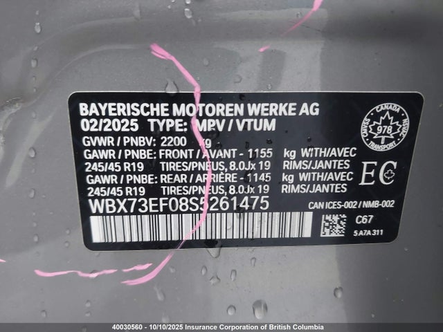 BMW X1 2025 WBX73EF08S5261475 Image 9