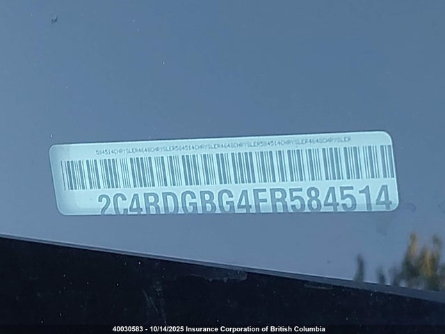 Dodge 2015 2015 2C4RDGBG4FR584514 Image 18