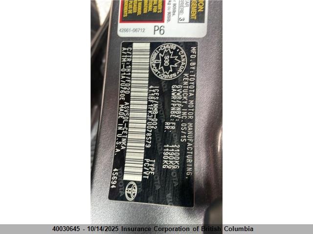 Toyota 2ar-fe 2015 4T1BF1FK3FU078579 Image 5