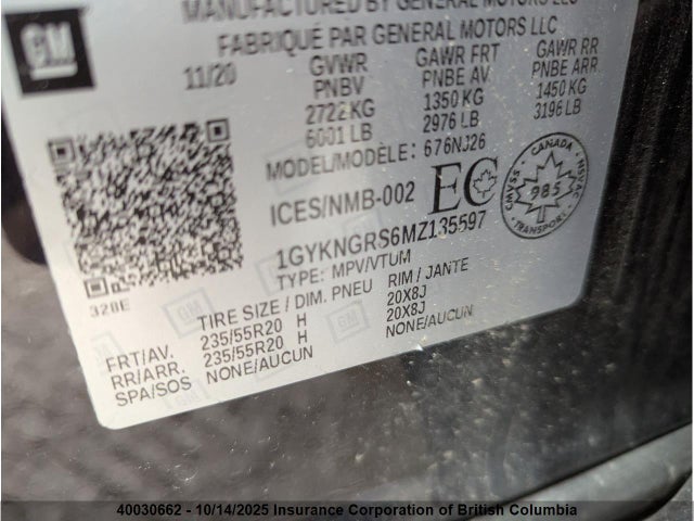 1GYKNGRS6MZ135597 Cadillac lgx