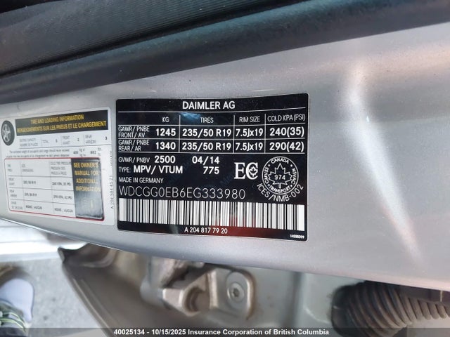 Mercedes-Benz 2014 2014 WDCGG0EB6EG333980 Image 9