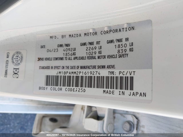 JM1BPAMM2P1619274 Mazda pyukd