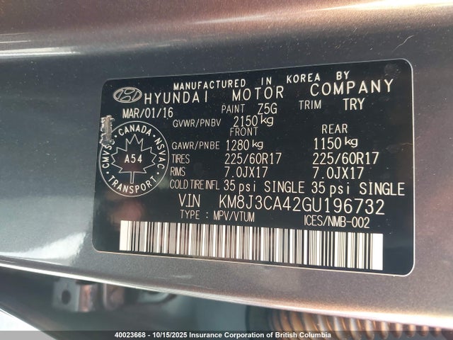 Hyundai 2016 2016 KM8J3CA42GU196732 Image 9
