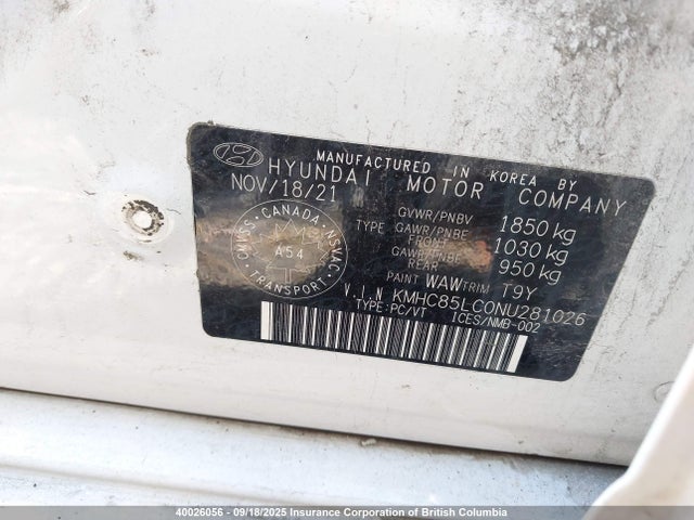 KMHC85LC0NU281026 Hyundai gdi kappa