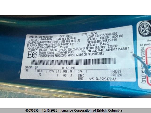 Ford 1.6l ti-vct premium fuel 2017 3FADP4EJ4HM124891 Image 13