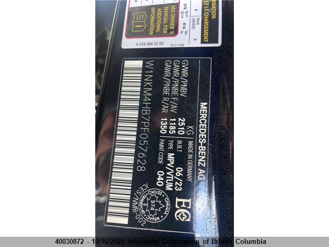 W1NKM4HB7PF057628 Mercedes-Benz m254