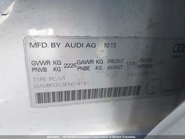 Audi flex fuel engine 2014 WAUBFCFL5EN019791 Image 9