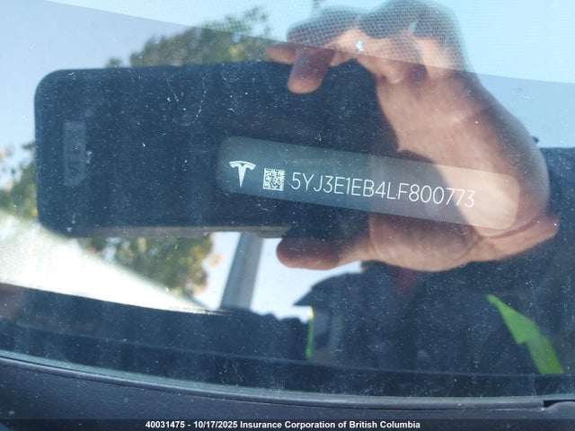 5YJ3E1EB4LF800773 Tesla MODEL 3