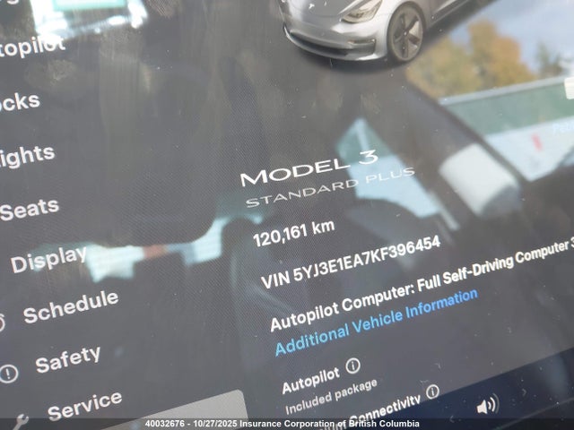 5YJ3E1EA7KF396454 Tesla MODEL 3