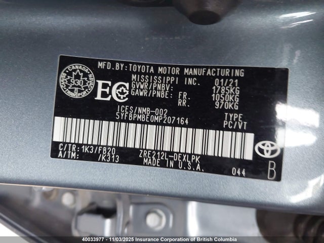 Toyota COROLLA LE 2021 5YFBPMBE0MP207164 Image 41