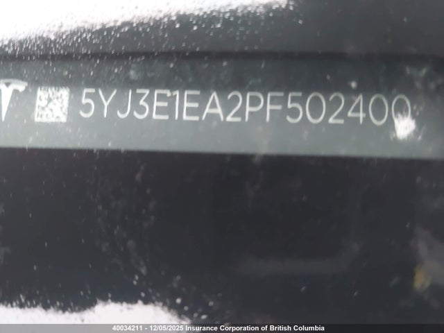 5YJ3E1EA2PF502400 Tesla MODEL 3