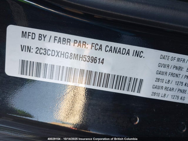 2C3CDXHG8MH539614 Dodge Charger