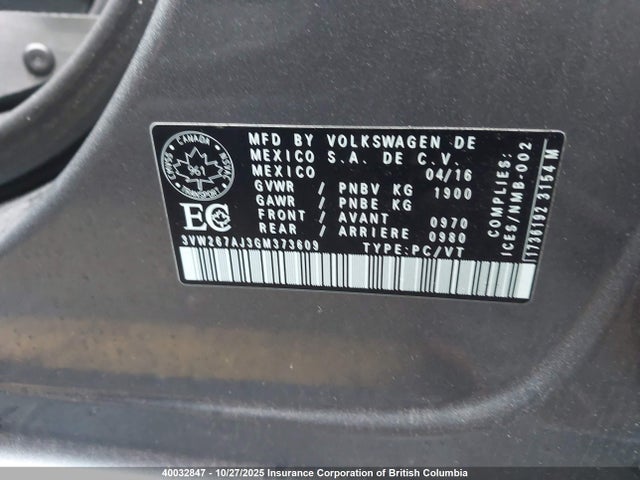 3VW267AJ3GM373609 Volkswagen JETTA S