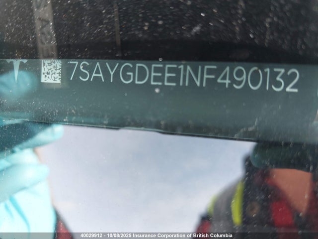 40029912 :رقم المزاد ، 7SAYGDEE1NF490132 vin ، 2022 Tesla Model Y مزاد بيع