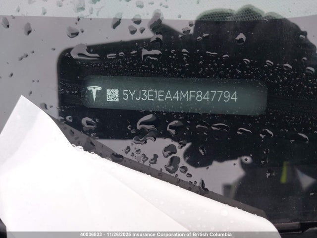 Продаж на аукціоні авто 2021 Tesla Model 3, vin: 5YJ3E1EA4MF847794, номер лоту: 40036833