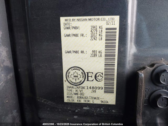 Продаж на аукціоні авто 2011 Nissan Altima S, vin: 1N4AL2AP1BC148099, номер лоту: 40032398