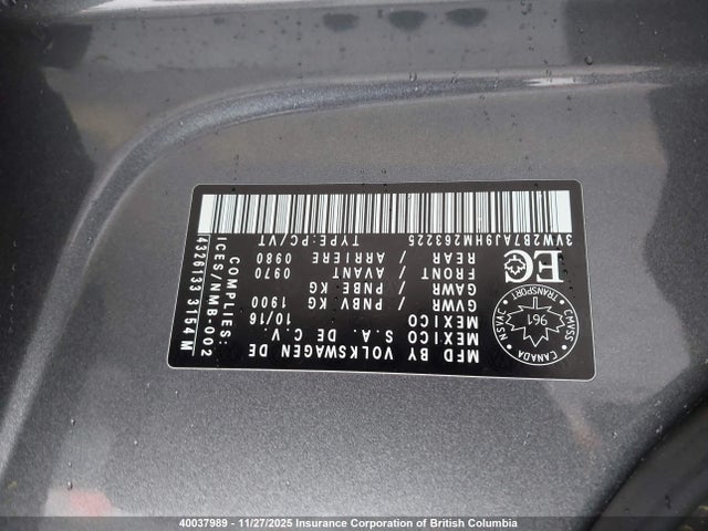 40037989 :رقم المزاد ، 3VW2B7AJ9HM263225 vin ، 2017 Volkswagen Jetta مزاد بيع