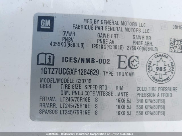 1GTZ7UCGXF1284629 GMC Savana G3500